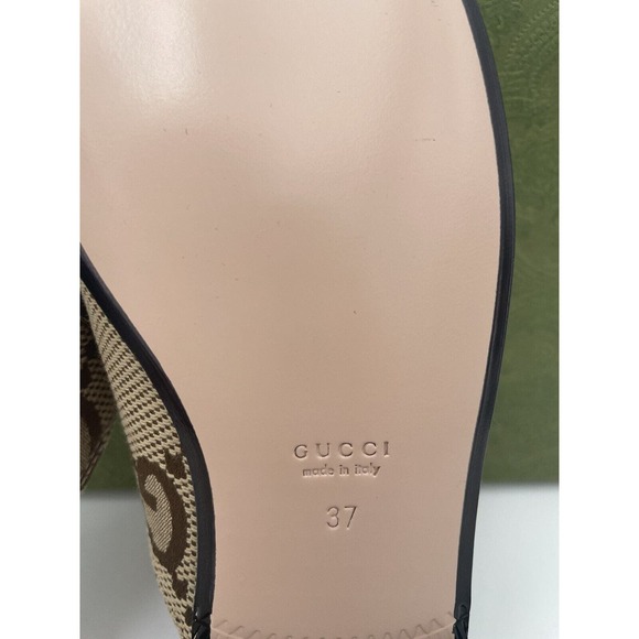 Gucci Princetown Horsebit Jumbo GG Flats Loafer Slip Sandal Mule Slides 37 - Picture 12 of 12